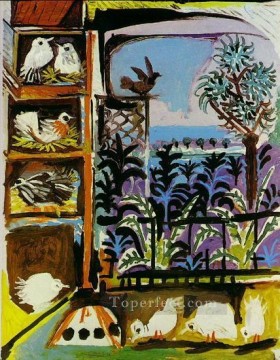 Pablo Picasso Painting - El taller de las palomas II 1957 Pablo Picasso